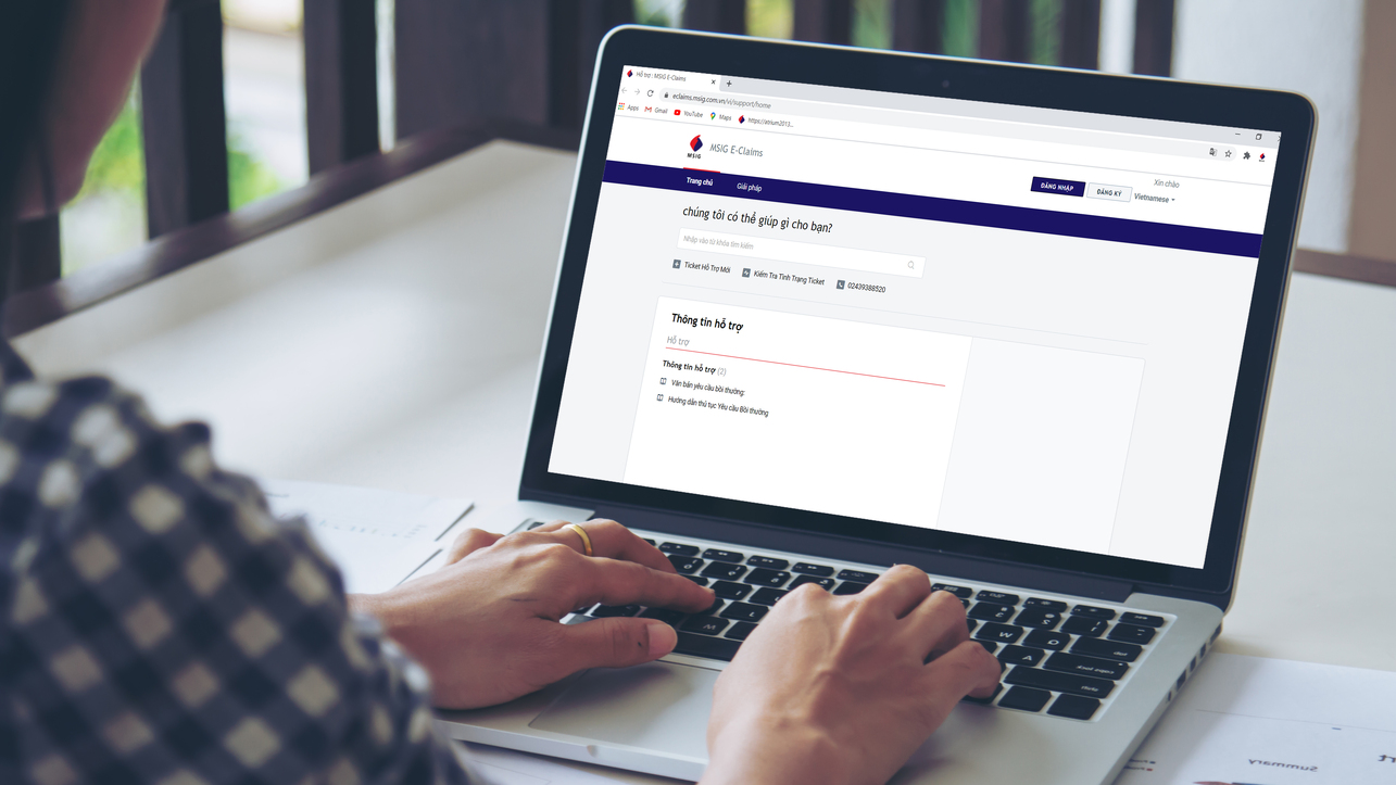 Dịch vụ yêu cầu bồi thường trực tuyến (MSIG E-Claim)